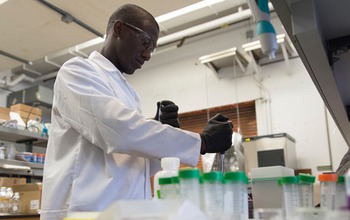 William A. Tarpeh working in the lab